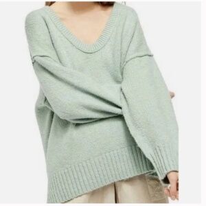 Free People Brookside Oversized Tunic Sweater in Spearmint